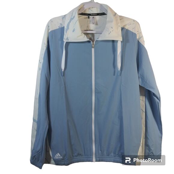 Adidas Women's Printed Primeblue Golf Jacket Size L - Picture 1 of 13